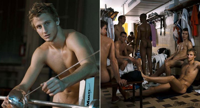 Fotos sensuales de los esgrimistas franceses desnudos