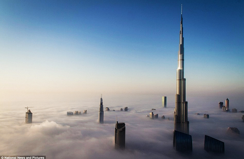 Paisaje increíble, el torre más alto del mundo, Torre Khalifa , turismo, construcción