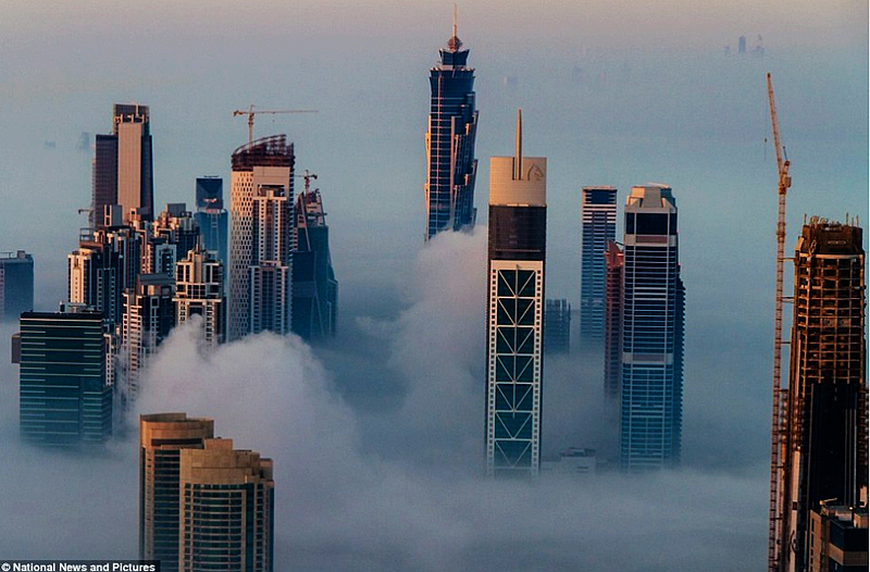 Paisaje increíble, el torre más alto del mundo, Torre Khalifa , turismo, construcción