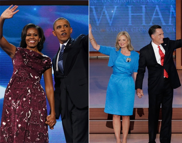 la guerra de vestidos de las mujeres de obama y romney