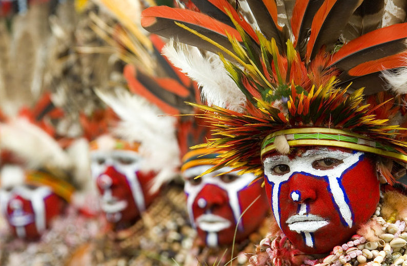 La tribu en Papua Nueva Guinea