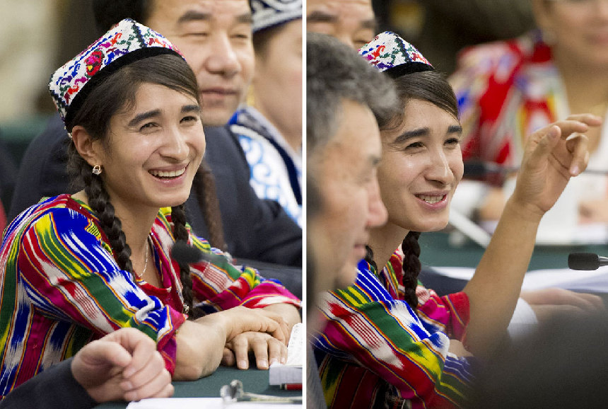 La diputada bella de Xinjiang en las dos sesiones