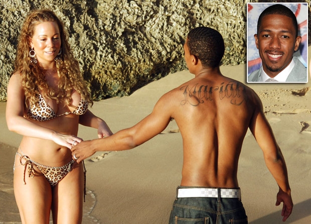 Nick Cannon con el nombre de su esposa