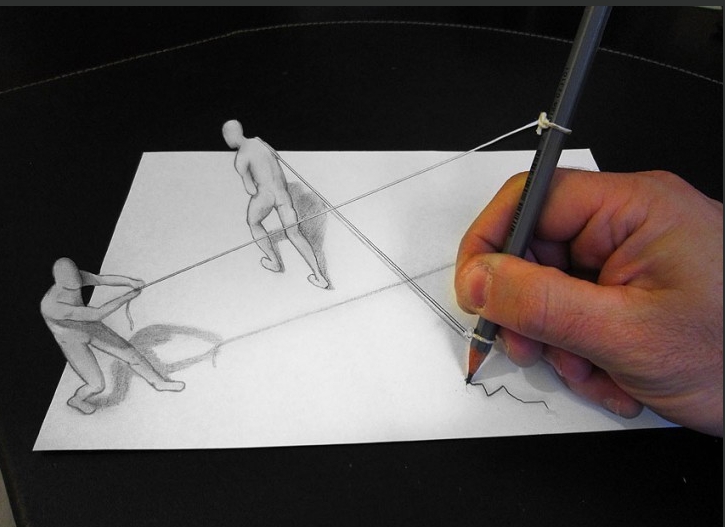Los dibujos maravillosos en tres dimensiones engañan tus ojos , arte, pintura 
