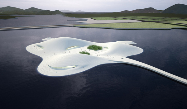 China construye un inusual museo-isla artificial, el más grande de Asia