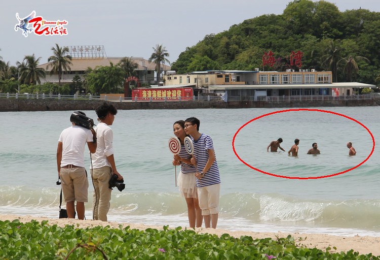 Playa nudista en Sanya, Hainan