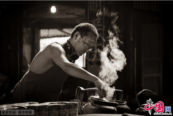 La centenaria casa de té en Chengdu3