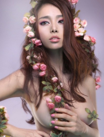 Modelo joven Li Shasha: hada de las flores1