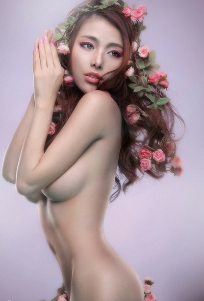 Modelo joven Li Shasha: hada de las flores2