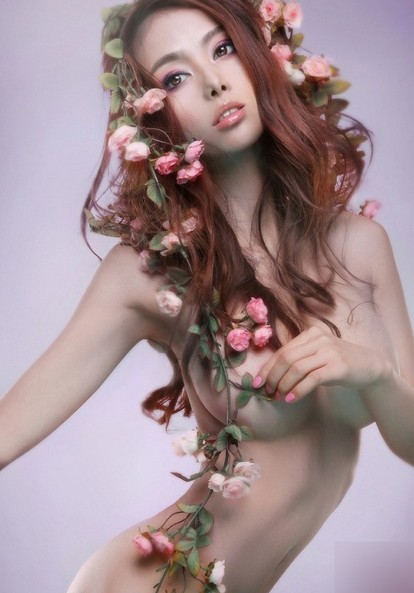 Modelo joven Li Shasha: hada de las flores3