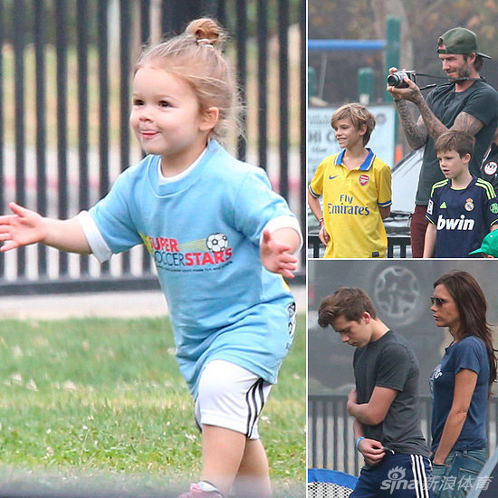La adorable pequeña princesa Harper Seven Beckham con su familia en parque de Los Ángeles1