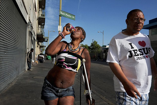 Vida real en la favela de Los Angeles de EE.UU.