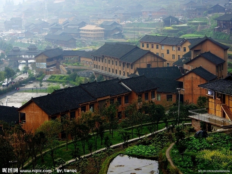 Magnífico paisaje del pueblo Xijiang en la provincia Guizhou de China11