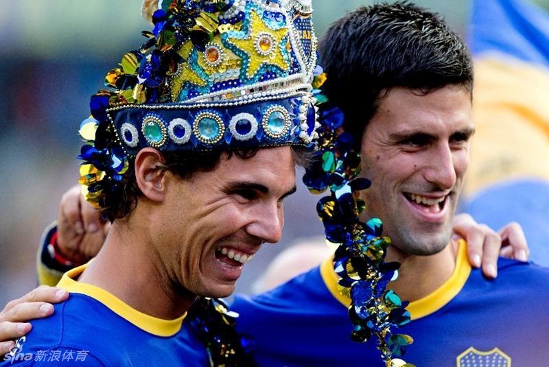 Nadal y Djokovic lanzaron penaltis en el estadio 'La Bombonera' de Boca Juniors 2