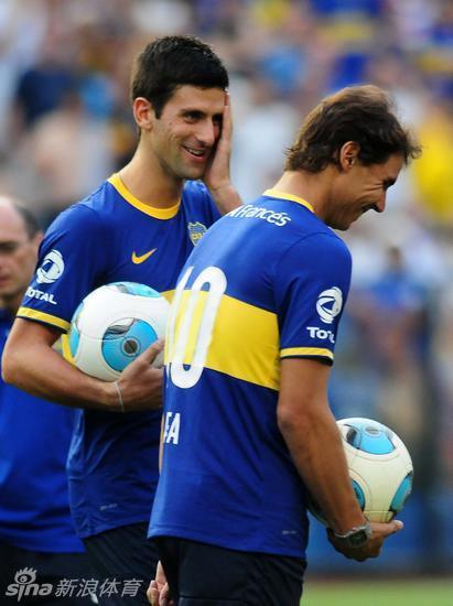 Nadal y Djokovic lanzaron penaltis en el estadio 'La Bombonera' de Boca Juniors 3
