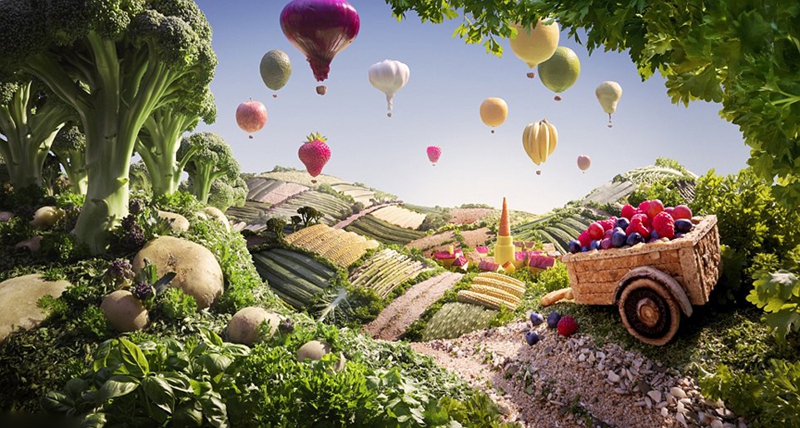 Artista británico crea fantásticas escenas coloridas con alimento1