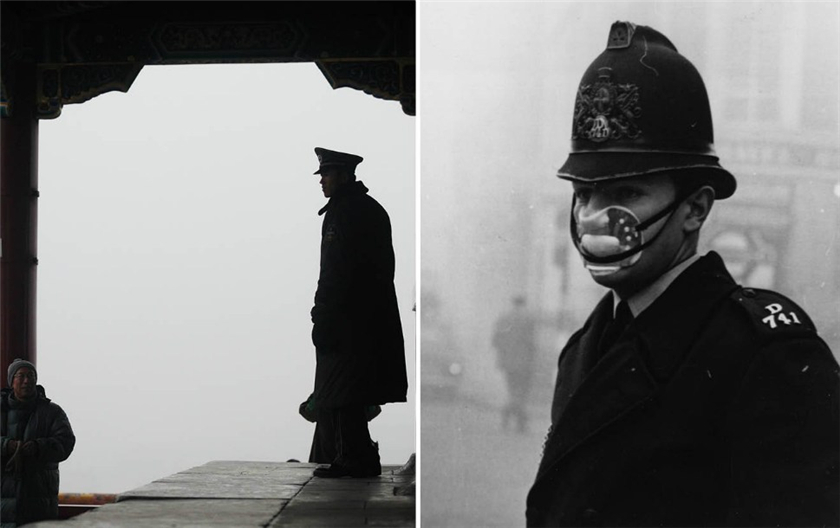 Fotos en comparación: la espesa niebla y contaminación entre China y Londres