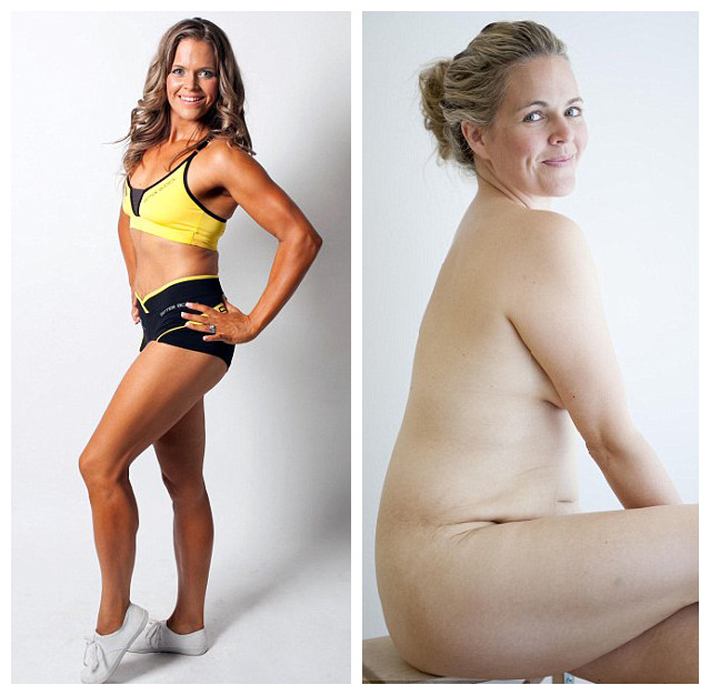 Mujer australiana luce fotos del cuerpo desnudo antes y después del parto