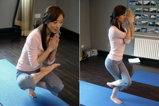 A las famosas chinas le encantan yoga