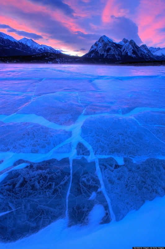Imágenes fantásticas del lago Abraham en invierno