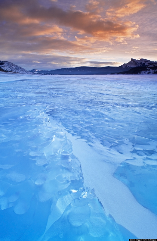 Imágenes fantásticas del lago Abraham en invierno