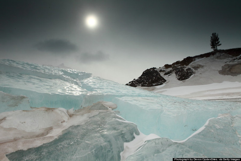 Imágenes fantásticas del lago Abraham en invierno