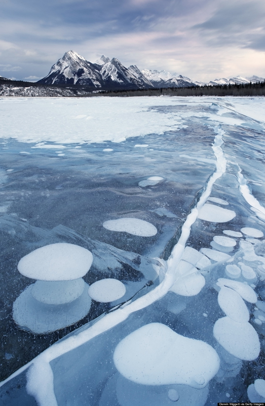 Imágenes fantásticas del lago Abraham en invierno