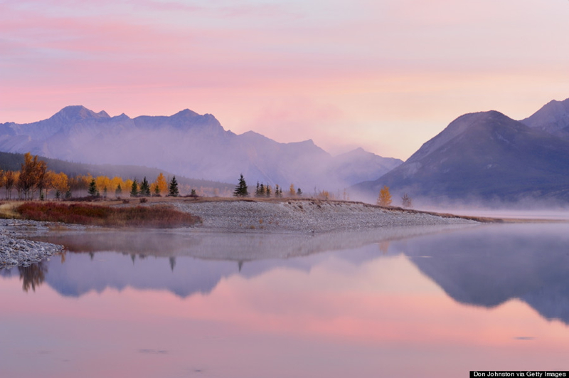 Imágenes fantásticas del lago Abraham en invierno