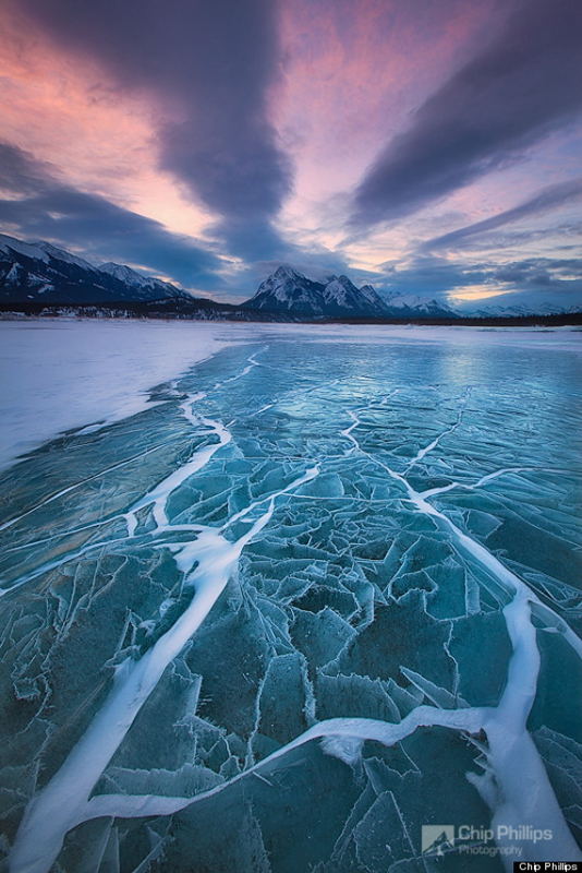 Imágenes fantásticas del lago Abraham en invierno