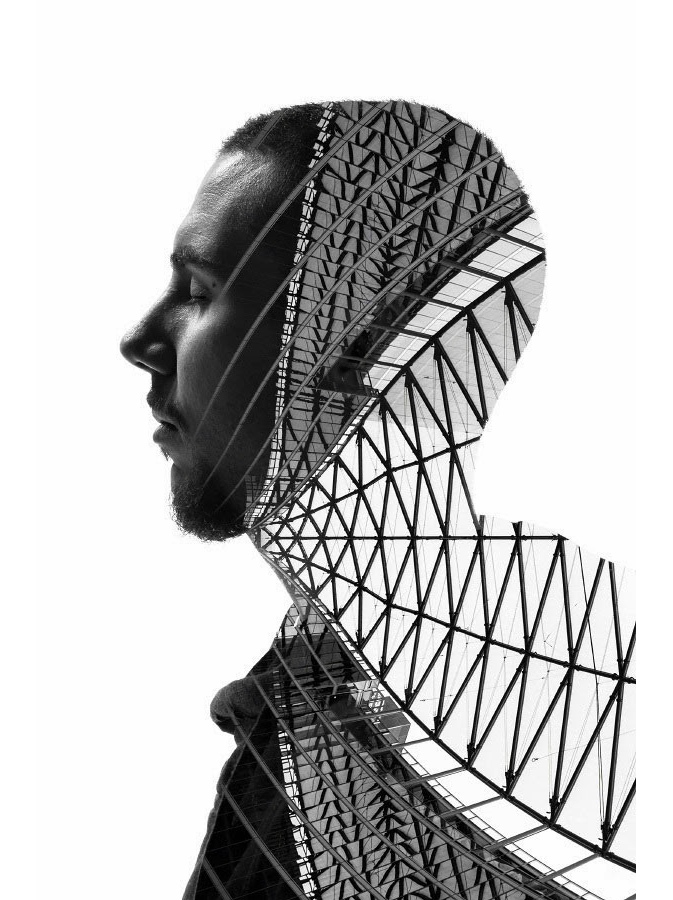 Arte ingeniosa: perfecta combinación del perfil humano con la arquitectura urbana2