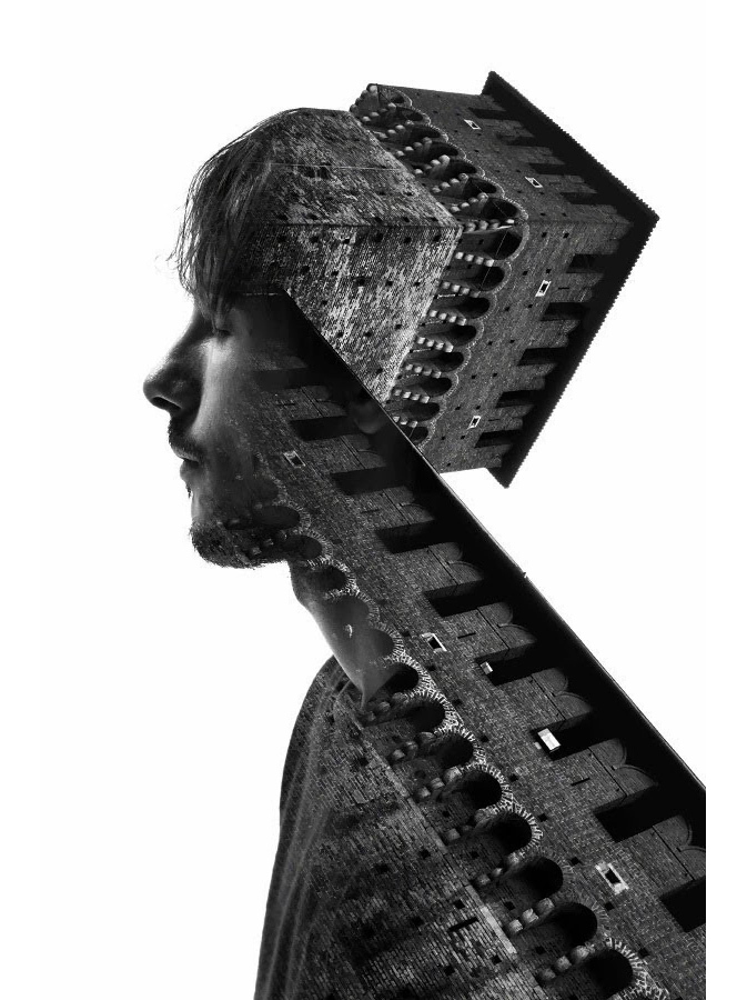 Arte ingeniosa: perfecta combinación del perfil humano con la arquitectura urbana3