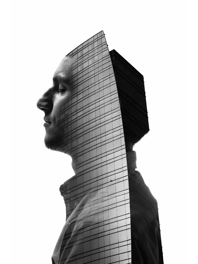 Arte ingeniosa: perfecta combinación del perfil humano con la arquitectura urbana5