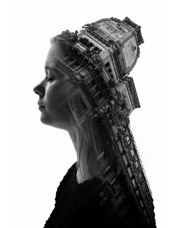 Arte ingeniosa: perfecta combinación del perfil humano con la arquitectura urbana6