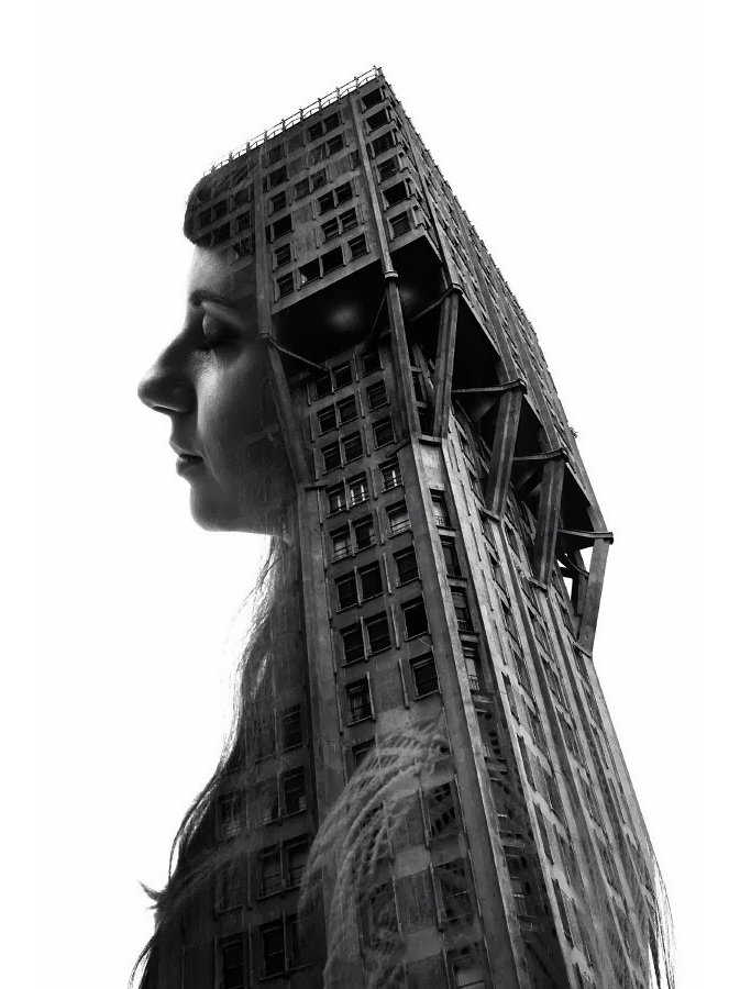 Arte ingeniosa: perfecta combinación del perfil humano con la arquitectura urbana8