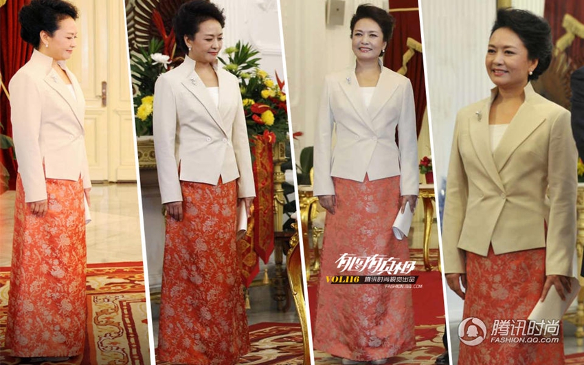 Estilo de moda de marcas domésticas de la primera dama de China destaca su elegancia2