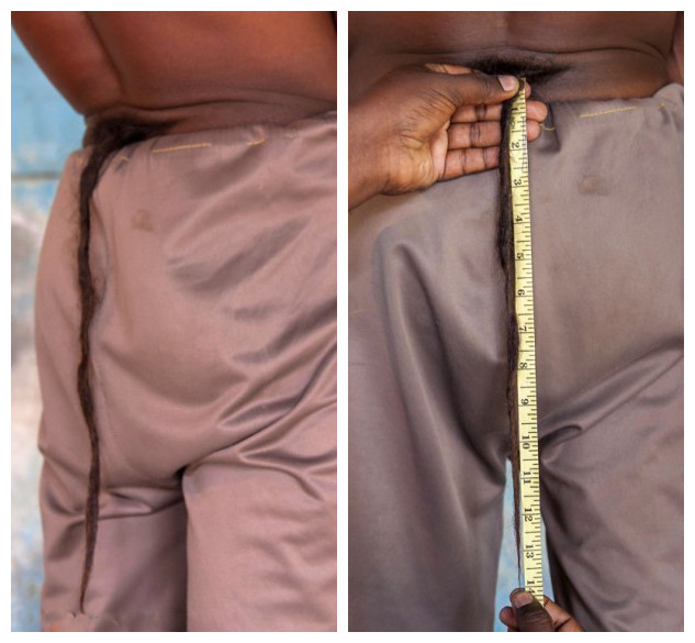 Hombre con 'cola' de 37 centímetros es adorado como un dios mono en La India