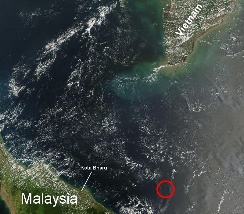 NASA publica mapa del sospecho lugar del accidente del MH370 