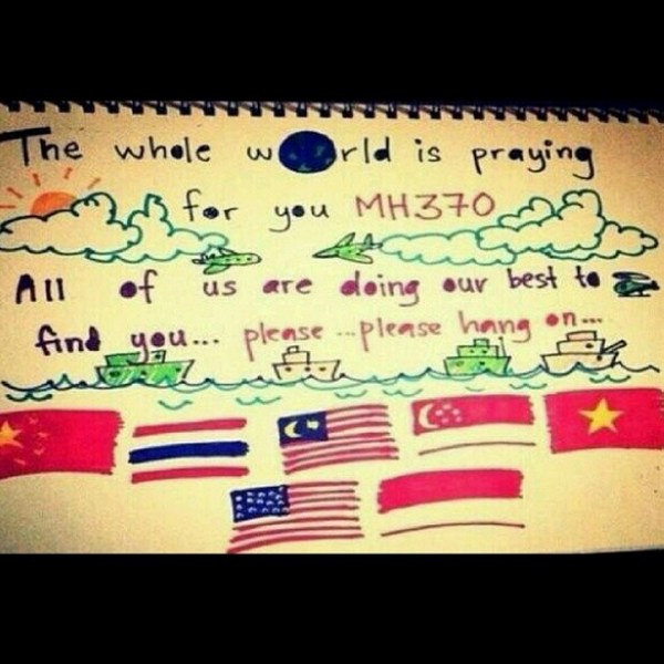 Dibujos en instagram que rezan por el avion desaparecido MH370