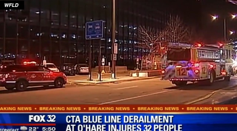 Metro de Chicago se descarrila; hay 32 lesionados