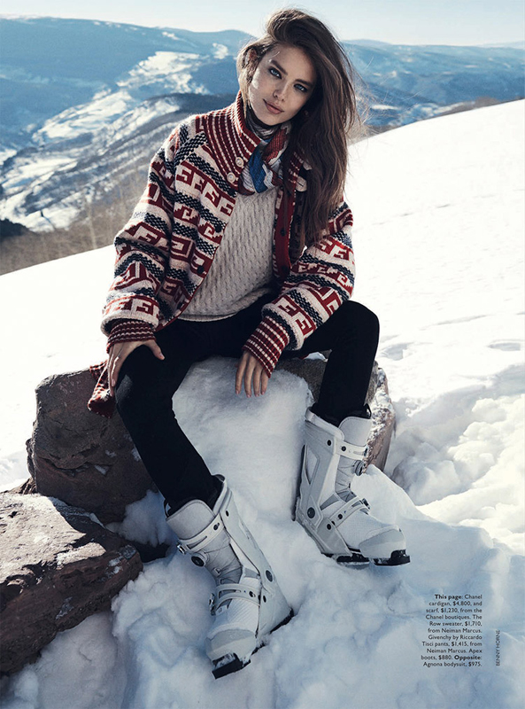 Modelo joven Emily DiDonato, estilo sexy para VOGUE