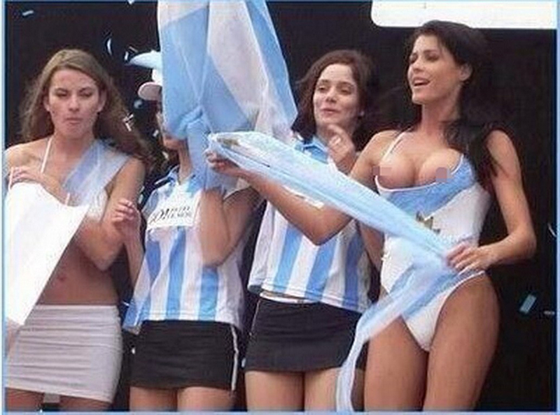 Las aficionadas argentinas lucen pechos bonitos 