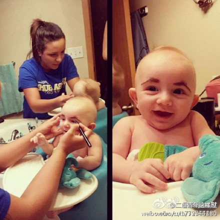 Fotos graciosas: bebés con cejas pintadas 