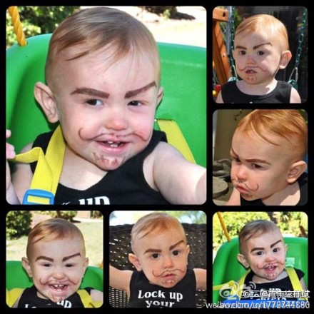 Fotos graciosas: bebés con cejas pintadas 