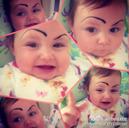 Fotos graciosas: bebés con cejas pintadas 