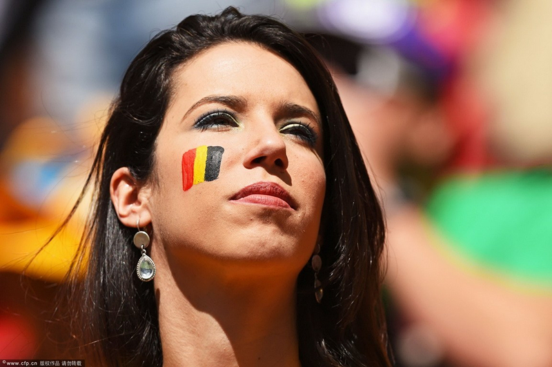 Aficionadas guapas en los cuartos del Mundial 2014