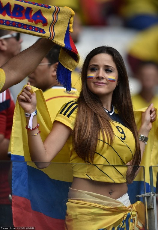 Aficionadas guapas en los cuartos del Mundial 2014