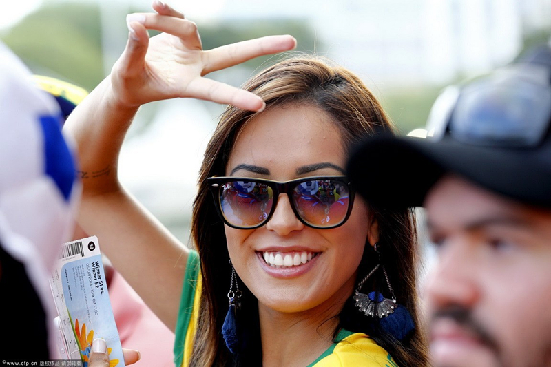 Aficionadas guapas en los cuartos del Mundial 2014