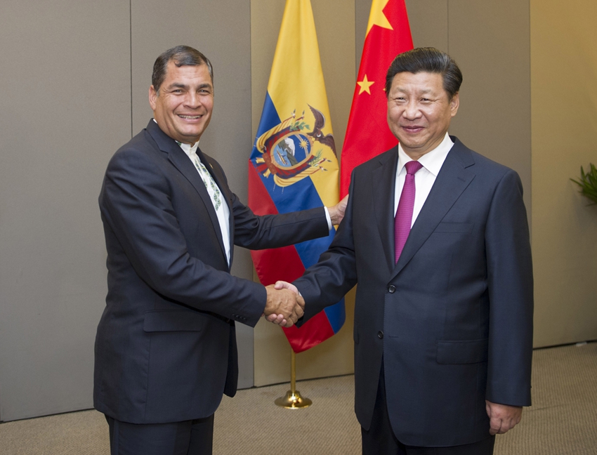 Presidentes chino y ecuatoriano prometen fortalecer lazos bilaterales