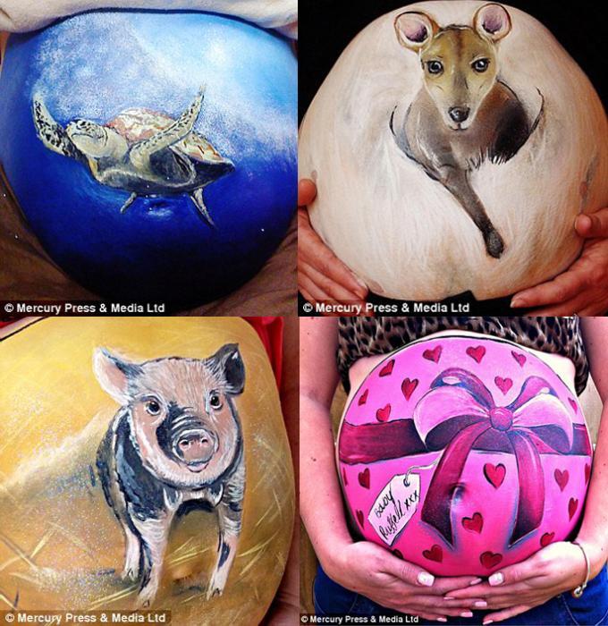 Artista Carrie Preston hace pinturas creativas para mujeres embarazadas5