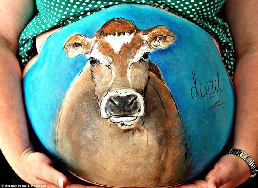 Artista Carrie Preston hace pinturas creativas para mujeres embarazadas1